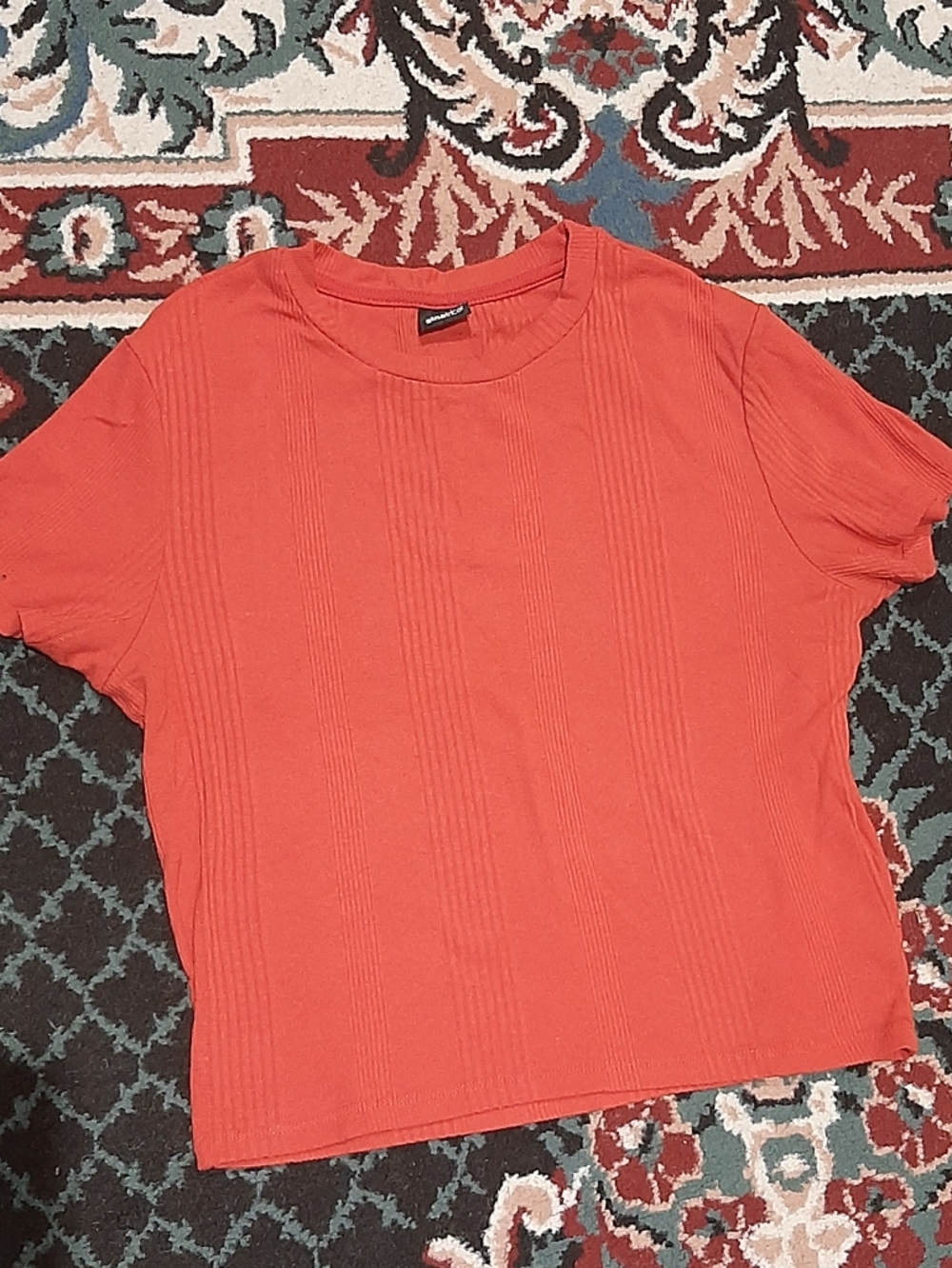 Women’s Ribbed Short-Sleeve Top - Red